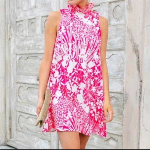 Tuckernuck Pink White Wildflower Blythe Sleeveless Floral A Line Bow Dress Sz Sm - Picture 2 of 16